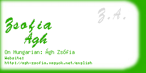 zsofia agh business card
